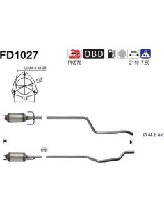 Filtro de partículas diésel AS FD1027 para OPEL | Recambios Colmenar