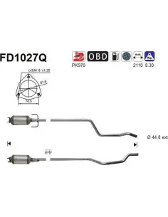 Filtro de partículas diésel AS FD1027Q para OPEL | Recambios Colmenar
