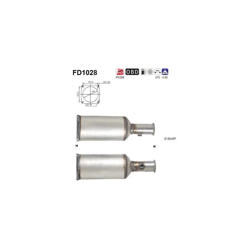 Filtro de partículas diésel AS FD1028 para CITROËN