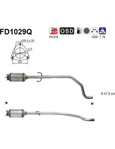 Filtro de partículas diésel AS FD1029Q para OPEL | Recambios Colmenar