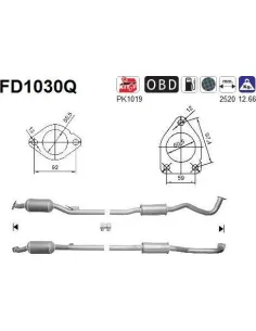 Filtro de partículas diésel AS FD1030Q para MITSUBISHI