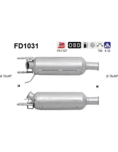 Filtro de partículas diésel AS FD1031 para CITROËN / MITSUBISHI