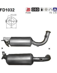 Filtro de partículas diésel AS FD1032 para NISSAN / OPEL / RENAULT