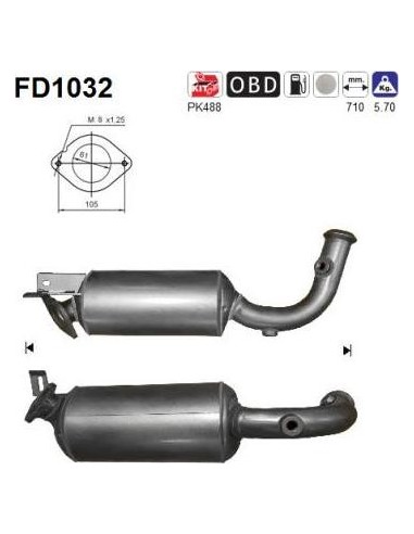 Filtro de partículas diésel AS FD1032 para NISSAN / OPEL / RENAULT