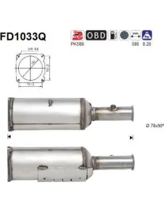 Filtro de partículas diésel AS FD1033Q para PEUGEOT