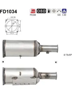 Filtro de partículas diésel AS FD1034 para PEUGEOT