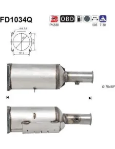 Filtro de partículas diésel AS FD1034Q para PEUGEOT