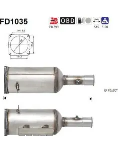Filtro de partículas diésel AS FD1035 para CITROËN / PEUGEOT