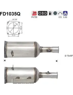 Filtro de partículas diésel AS FD1035Q para CITROËN / PEUGEOT