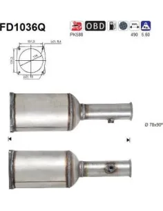 Filtro de partículas diésel AS FD1036Q para CITROËN