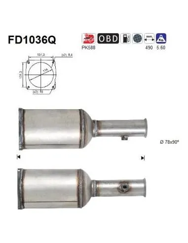 Filtro de partículas diésel AS FD1036Q para CITROËN