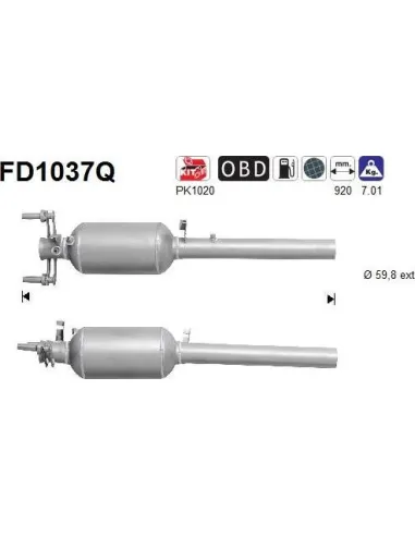 Filtro de partículas diésel AS FD1037Q para MERCEDES