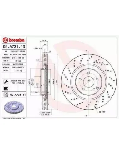 09.A731.10 Disco de freno Brembo