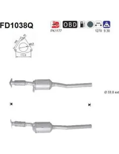 Filtro de partículas diésel AS FD1038Q para RENAULT