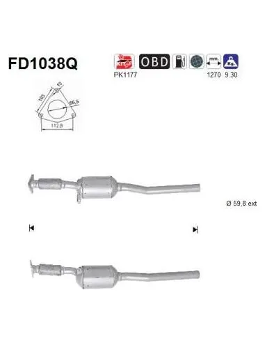 Filtro de partículas diésel AS FD1038Q para RENAULT