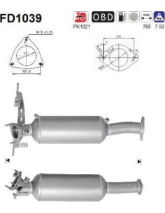 Filtro hollín partí­culas sistema escape