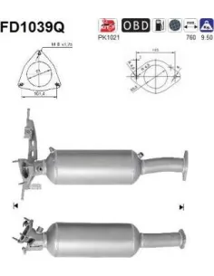 Filtro hollín partí­culas sistema escape
