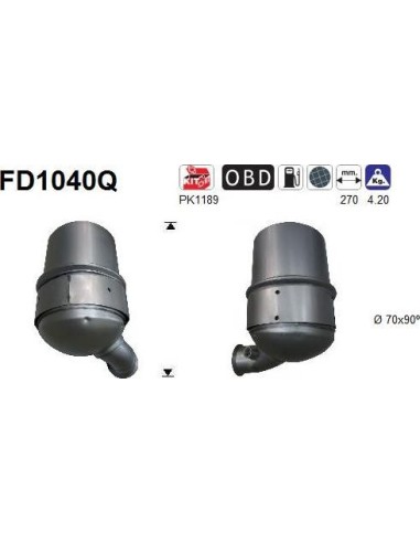 Filtro de partículas diésel AS FD1040Q para CITROËN / PEUGEOT