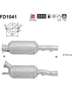 Filtro de partículas diésel AS FD1041 para RENAULT