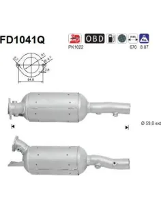 Filtro de partículas diésel AS FD1041Q para RENAULT