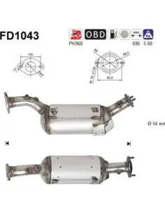 Filtro hollín partí­culas sistema escape