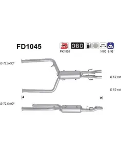 Filtro de partículas diésel AS FD1045 para JAGUAR | Recambios Colmenar