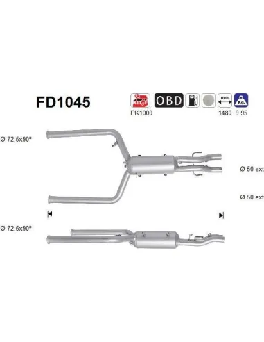 Filtro de partículas diésel AS FD1045 para JAGUAR | Recambios Colmenar