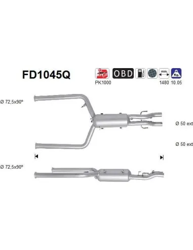 Filtro de partículas diésel AS FD1045Q para JAGUAR