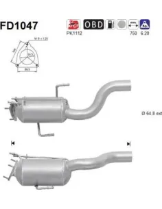 Filtro de partículas diésel AS FD1047 para AUDI / VOLKSWAGEN