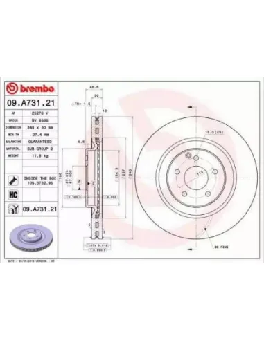 09.A731.21 Disco de freno Brembo