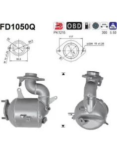Filtro de partículas diésel AS FD1050Q para SUBARU / TOYOTA