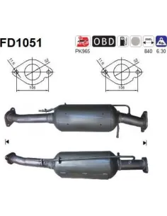 Filtro de partículas diésel AS FD1051 para FORD | Recambios Colmenar