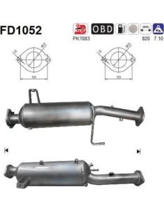 Filtro de partículas diésel AS FD1052 para MITSUBISHI