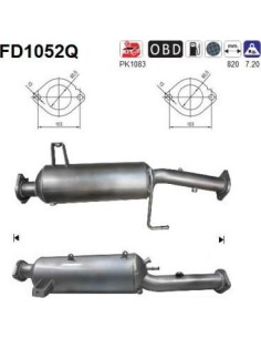 Filtro de partículas diésel AS FD1052Q para MITSUBISHI