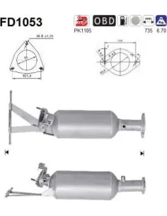 Filtro hollín partí­culas sistema escape
