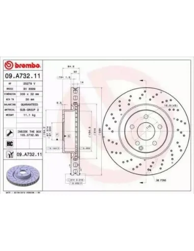 09.A732.11 Disco de freno Brembo