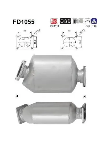 Filtro de partículas diésel AS FD1055 para BMW | Recambios Colmenar