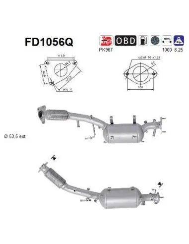 Filtro de partículas diésel AS FD1056Q para NISSAN