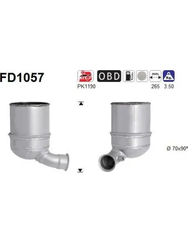Filtro de partículas diésel AS FD1057 para CITROËN / DS / PEUGEOT