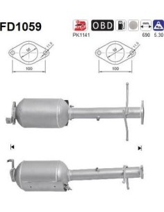 Filtro hollín partí­culas sistema escape