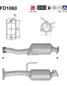 Filtro hollín partí­culas sistema escape