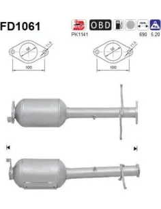 Filtro de partículas diésel AS FD1061 para FORD | Recambios Colmenar