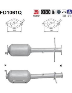 Filtro de partículas diésel AS FD1061Q para FORD | Recambios Colmenar