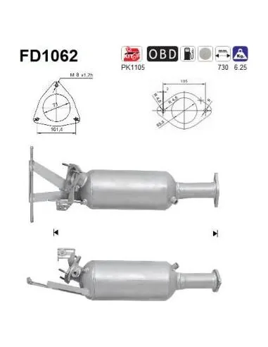 Filtro de partículas diésel AS FD1062 para VOLVO | Recambios Colmenar