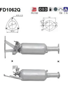Filtro hollín partí­culas sistema escape
