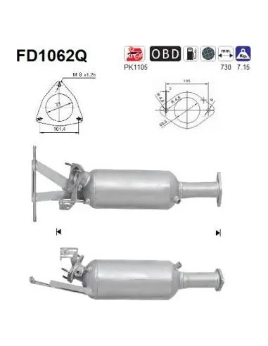 Filtro de partículas diésel AS FD1062Q para VOLVO | Recambios Colmenar