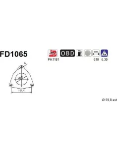 Filtro de partículas diésel AS FD1065 para LAND ROVER