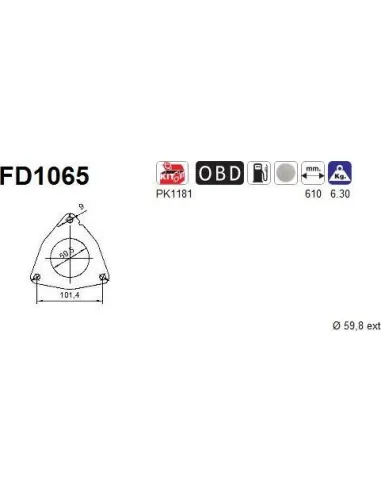 Filtro de partículas diésel AS FD1065 para LAND ROVER