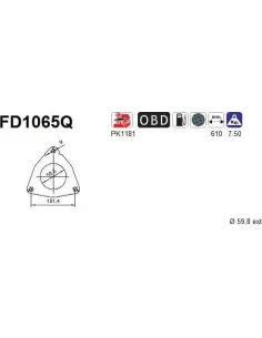 Filtro de partículas diésel AS FD1065Q para LAND ROVER