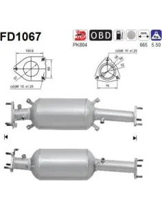 Filtro de partículas diésel AS FD1067 para HONDA | Recambios Colmenar